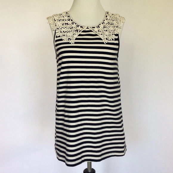 Lili's Closet Anthropologie lace collar knit shirt - Picture 1 of 5